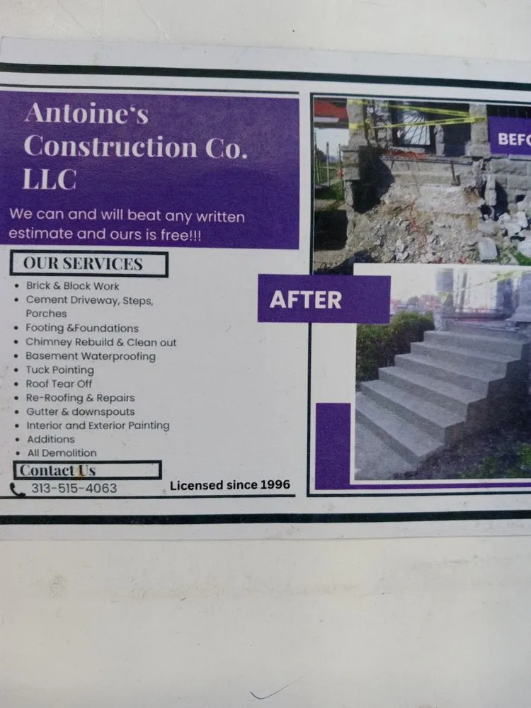 Slide of Antoines Construction