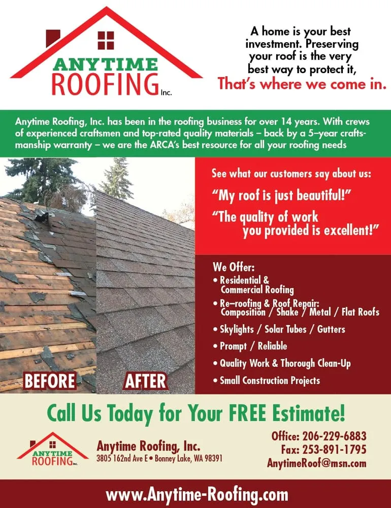Slide of Anytime Roofing