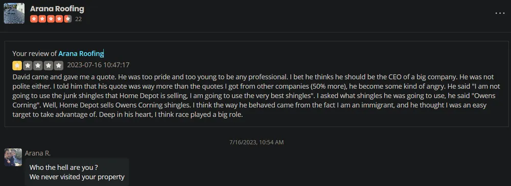 Slide of Arana Roofing