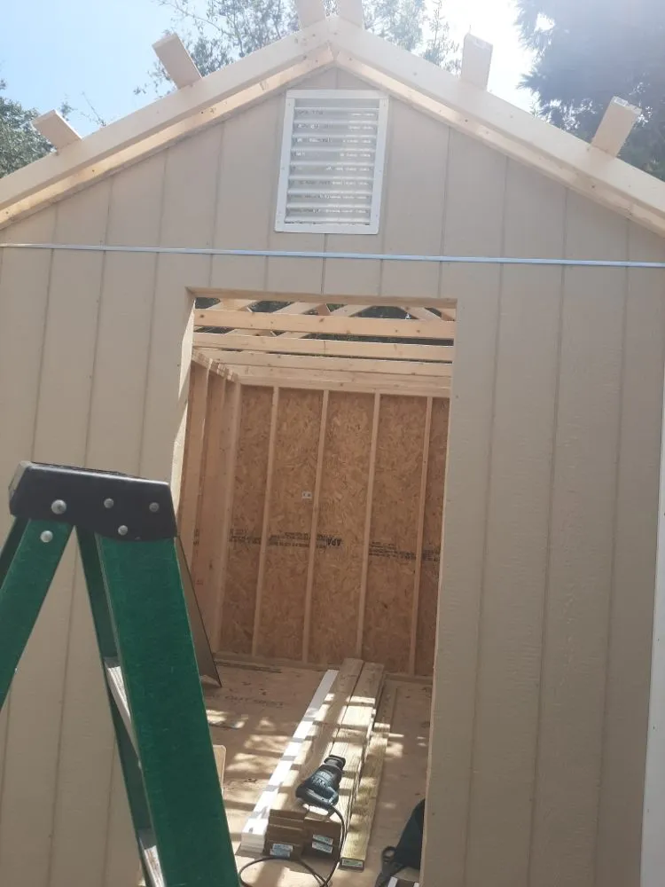 Slide of Archer's woodworking