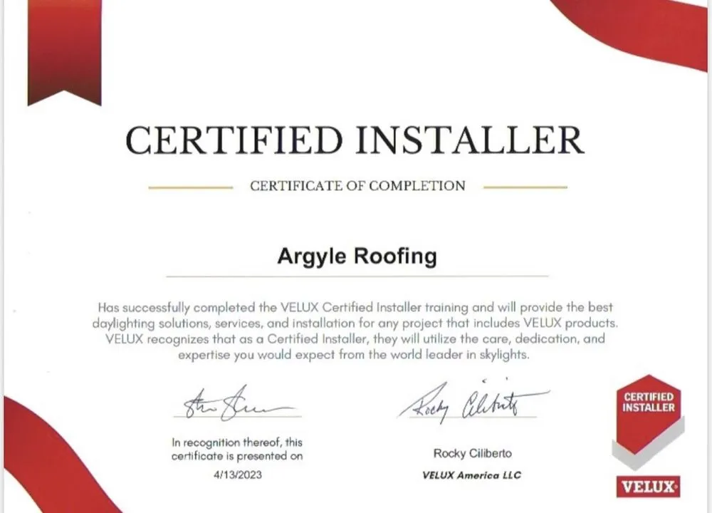 Slide of Argyle Roofing