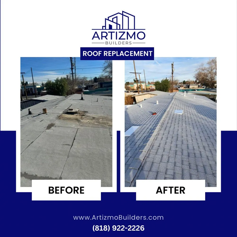 Trusted roof replacement for homes in San Fernando Valley, CA by Artizmo Builders
