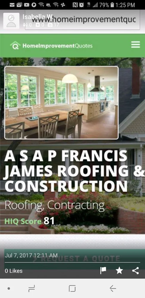 Slide of Asap Francis James Construction