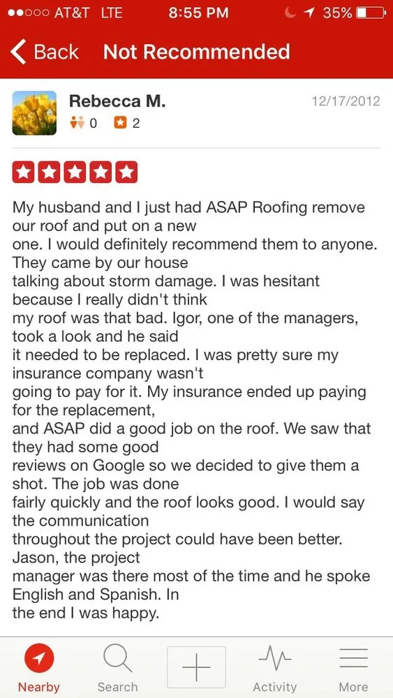 Slide of Asap Roofing