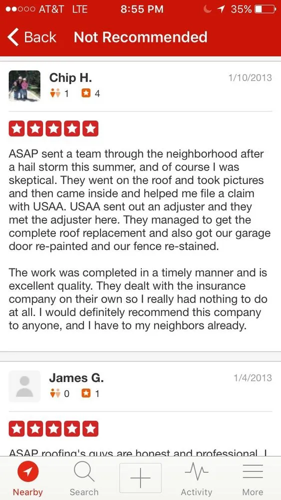 Slide of Asap Roofing