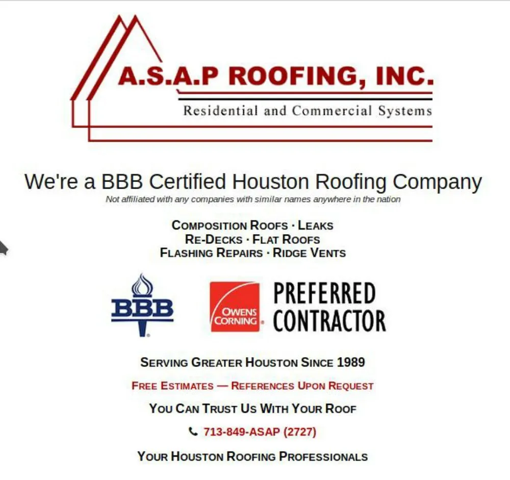 Slide of ASAP Roofing