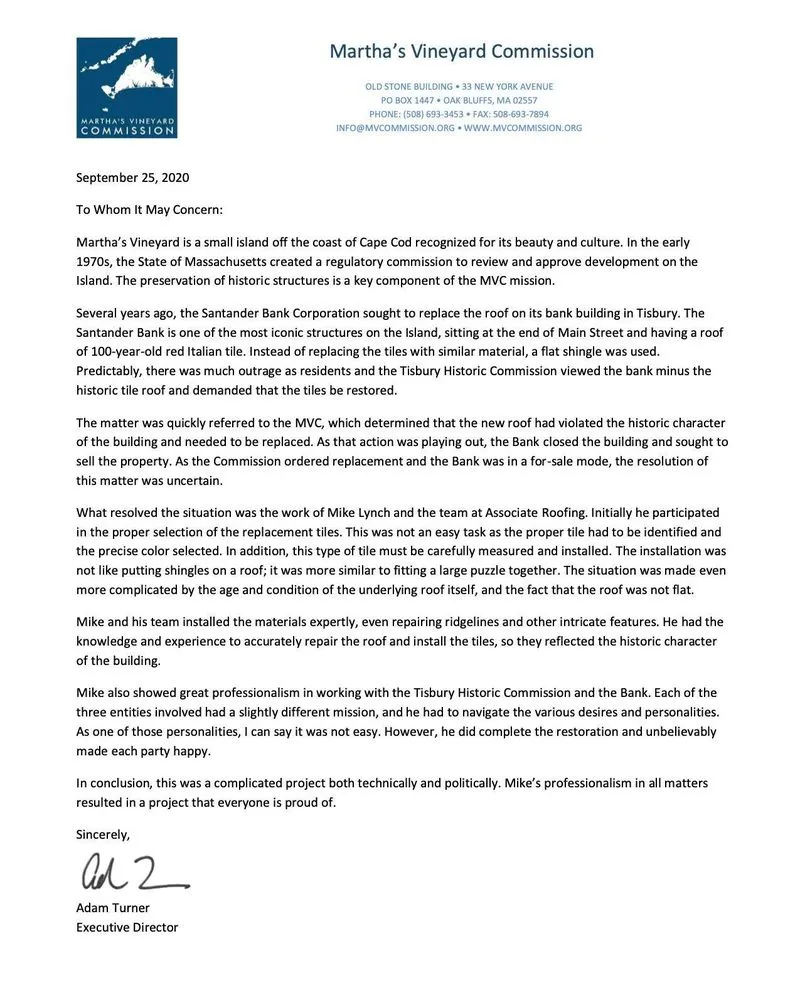 Slide of Associate Roofing