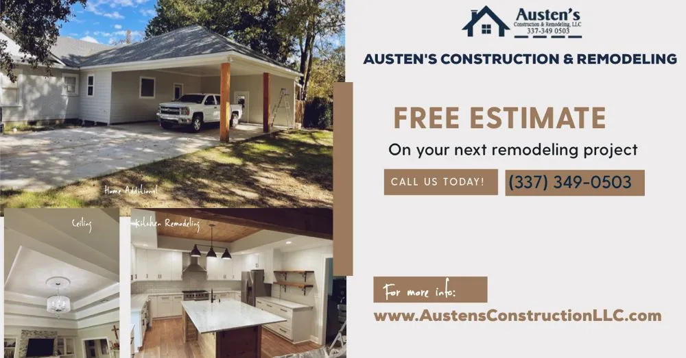 Emergency roof repair with free inspection in Branch, LA by Austen's Construction & Remodeling