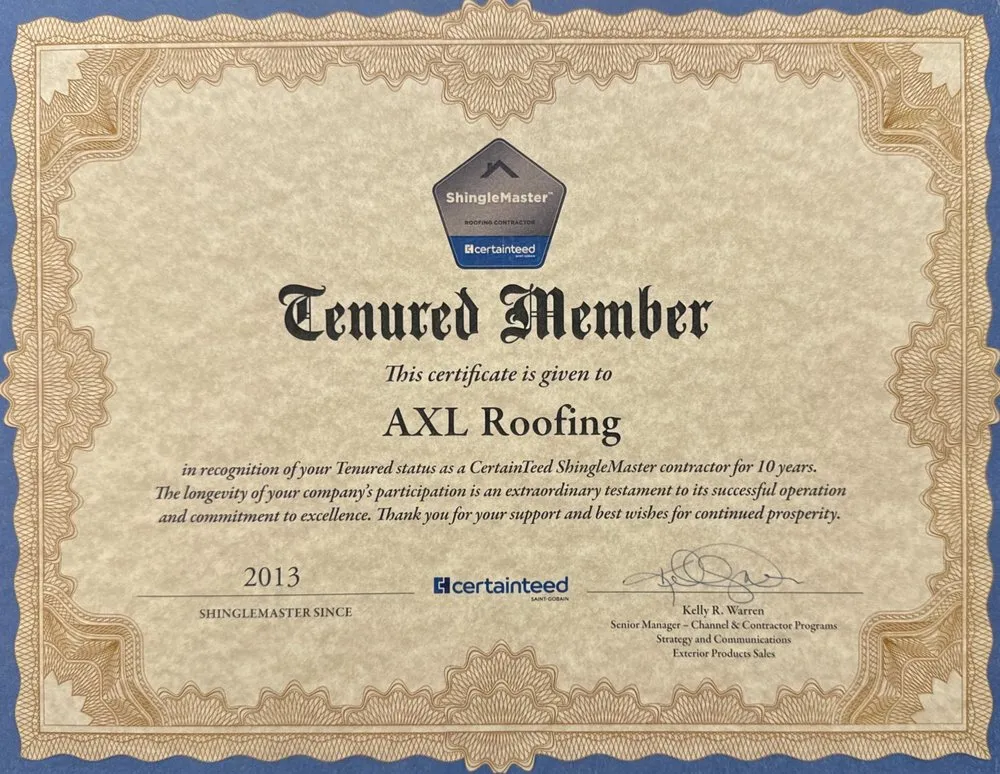 Slide of AXL Roofing