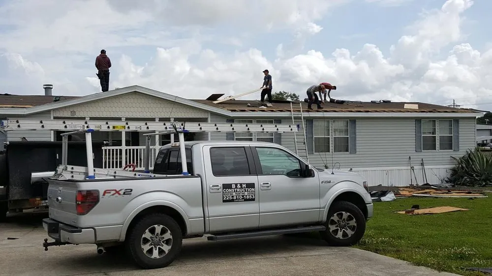 Local storm damage roof repair for residential properties in Prairieville,, LA by B & H Construction