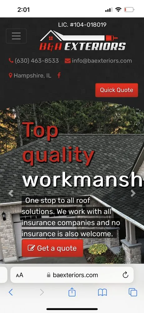 Slide of B&A Exteriors