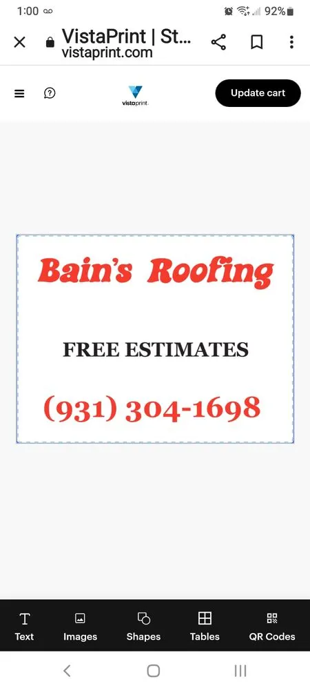 Slide of Bain's Roofing