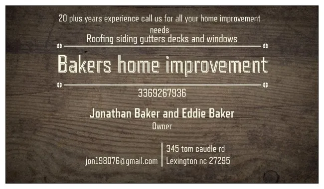 Slide of Baker home improvements