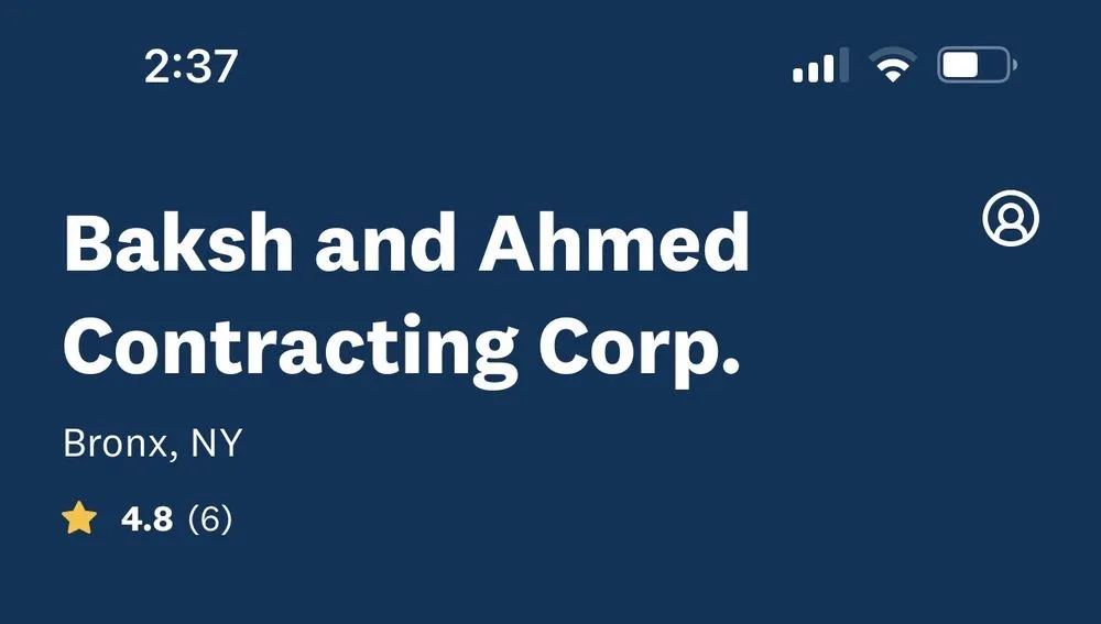 Slide of Baksh and Ahmed Contracting Corp