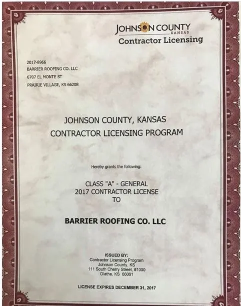 Slide of Barrier Roofing