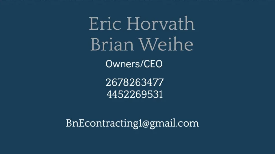 Slide of B&E Contracting