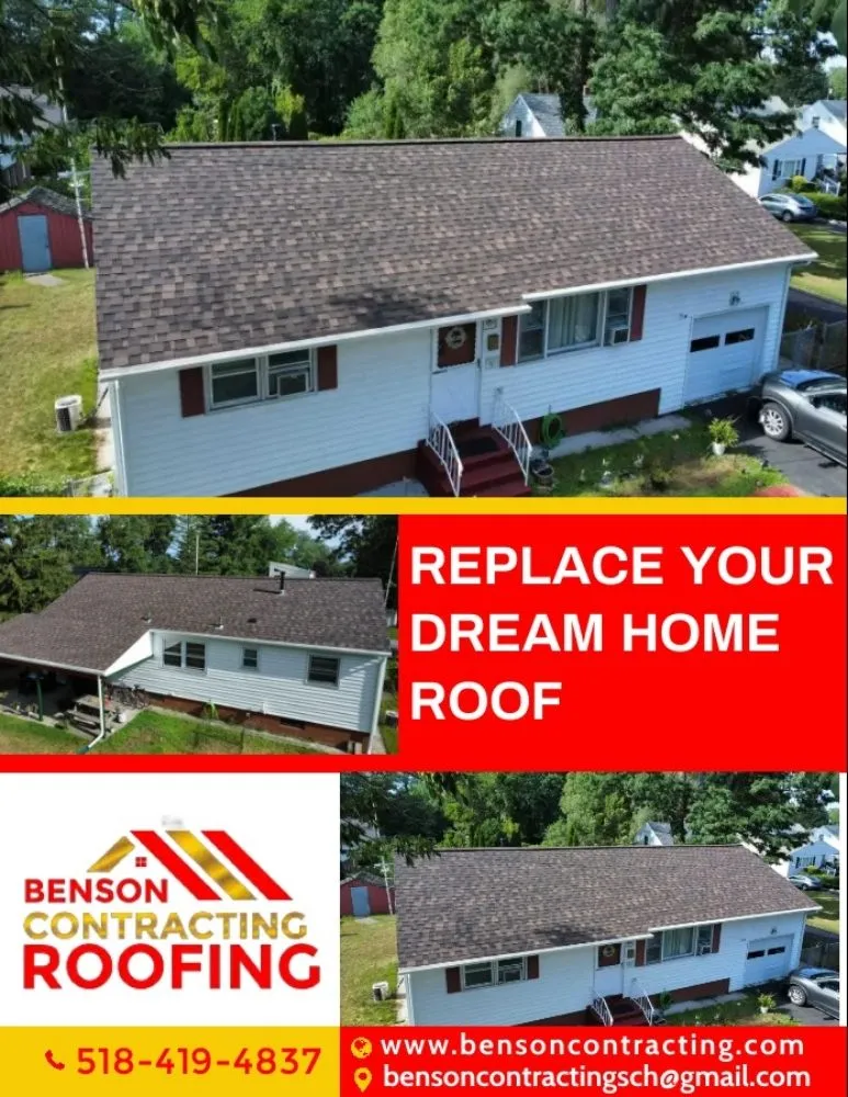 Top-rated roof leak repair in Rexford, NY by Benson Contracting Roofing