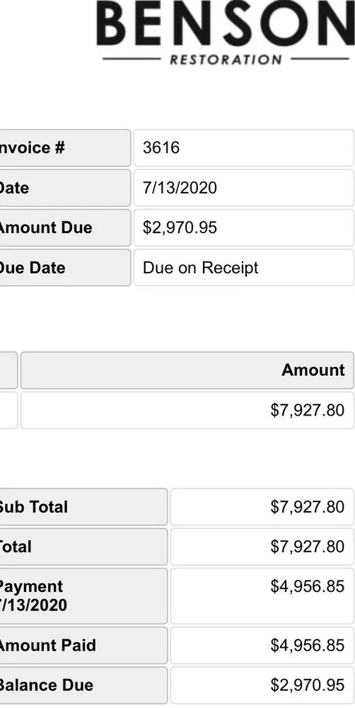 Slide of Benson Restoration