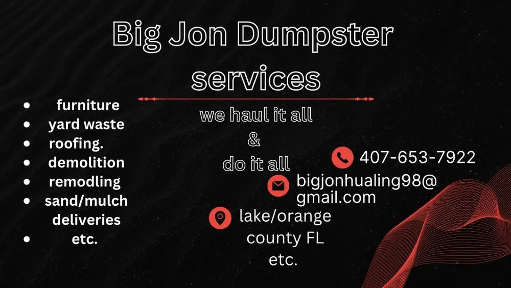 Slide of Big Jon Dumpster Services