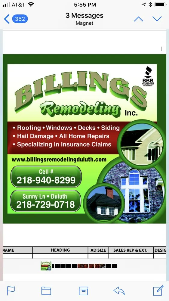 Slide of Billings Roofing & Siding