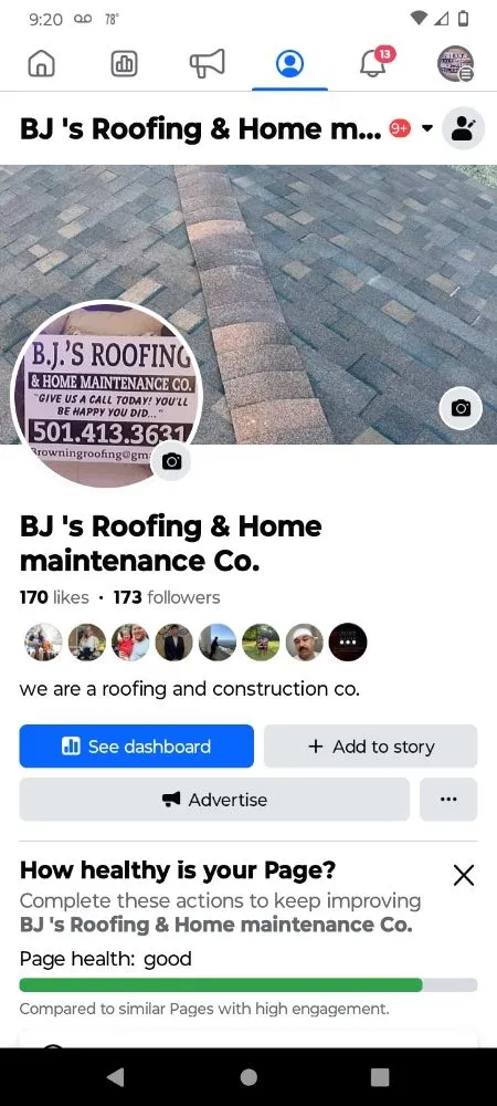 Slide of Bj's Roofing