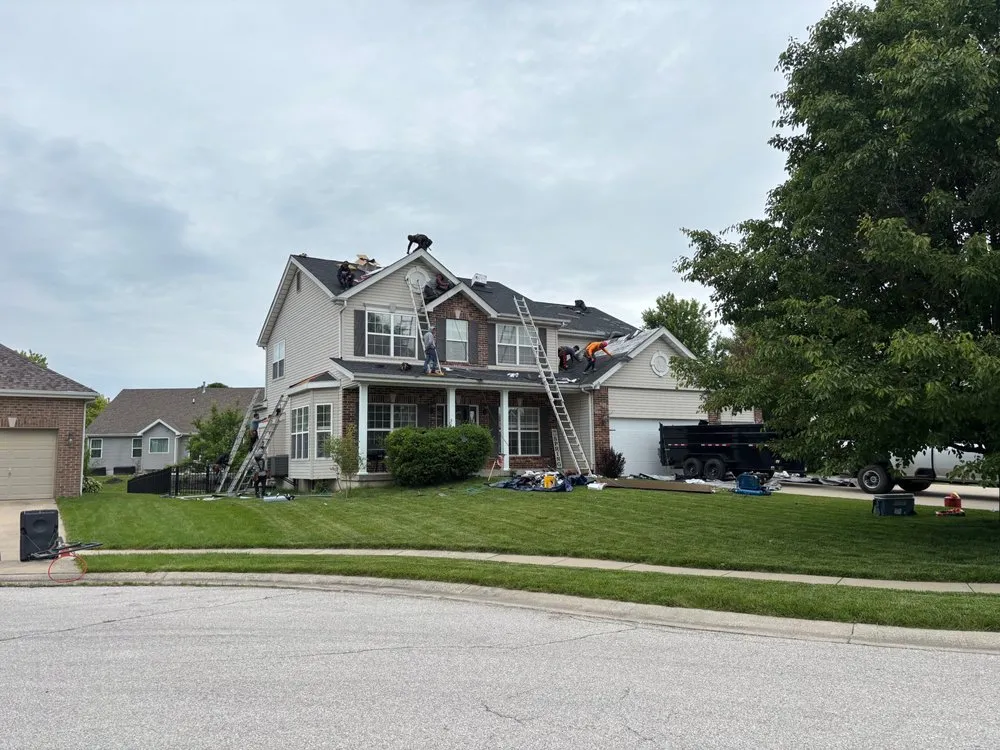 Top-rated storm damage roof repair in St Louis, MO by Black Dog Roofing