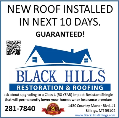 Black Hills Restoration and Roofing Logo