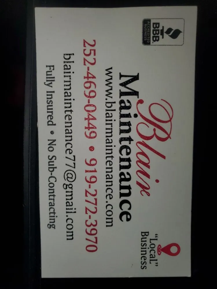 Slide of Blair Maintenance