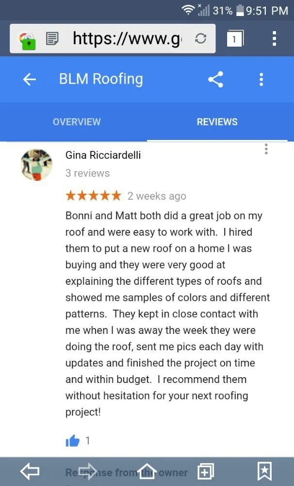 Slide of BLM Roofing