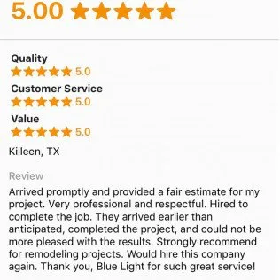 Slide of Blue Light Construction