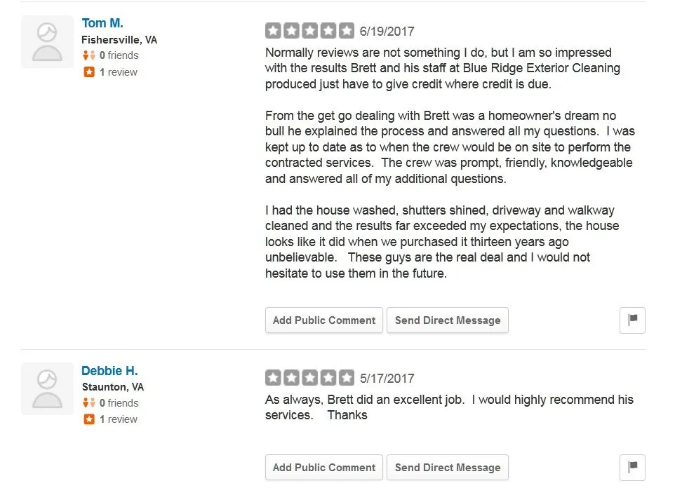 Slide of Blue Ridge Exterior Cleaning