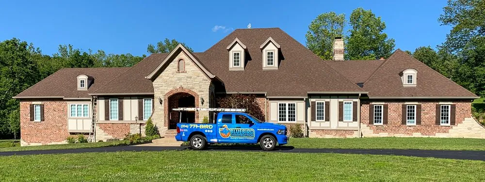 Professional residential roofing service near you in St. Peters, MO by Bluebird Construction