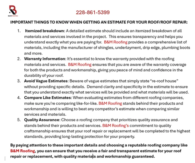 Slide of B&M Roofing