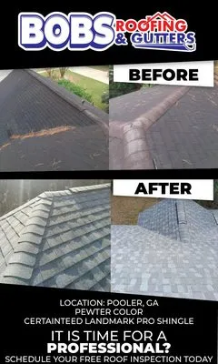 Bob's Roofing and Gutters Logo