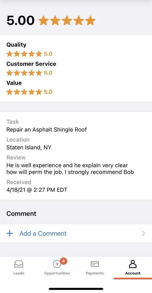 Slide of Bobs roofing