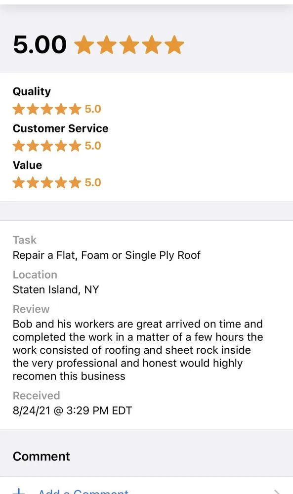 Slide of Bobs roofing