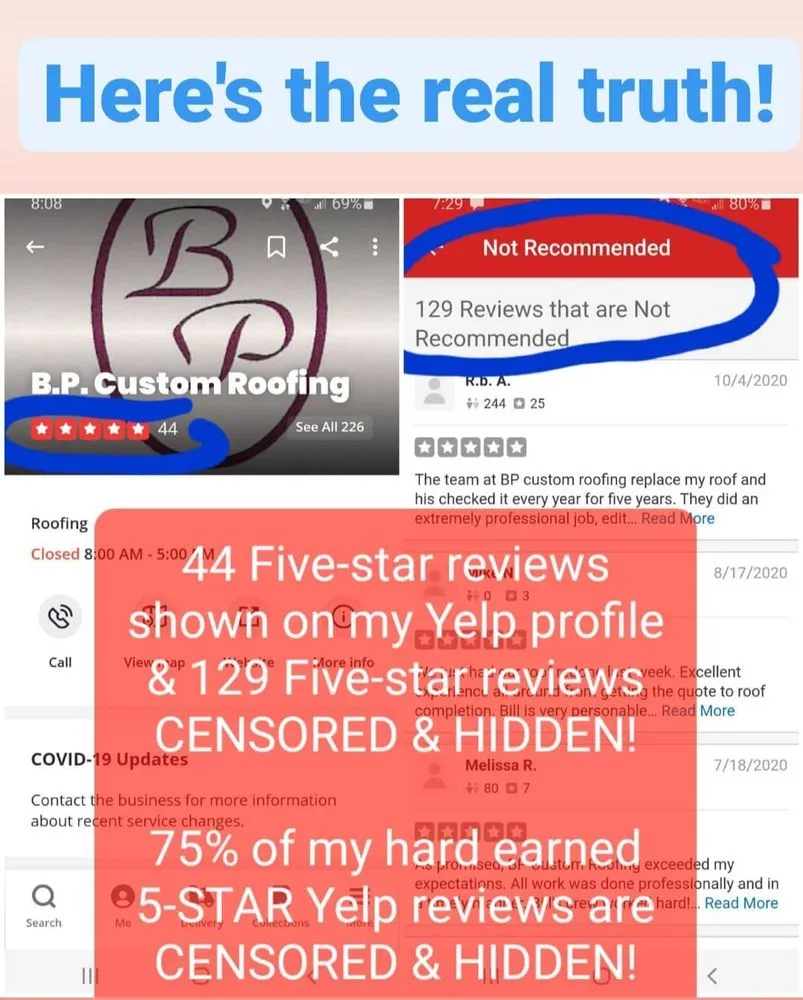 Slide of B.P. Custom Roofing