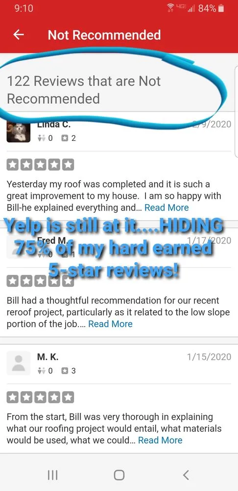 Slide of B.P. Custom Roofing