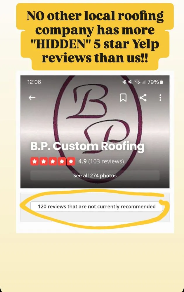 Slide of B.P. Custom Roofing