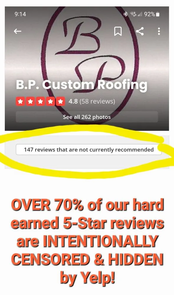 Slide of B.P. Custom Roofing
