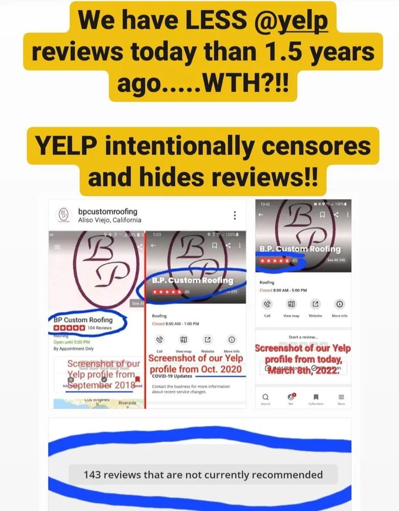 Slide of B.P. Custom Roofing