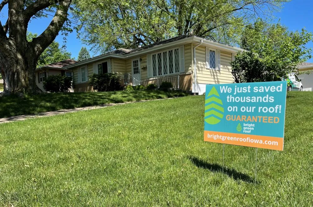Slide of Bright Green Roof Iowa