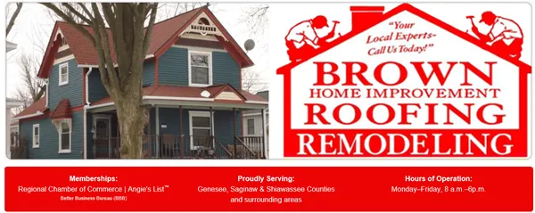 Brown Home Improvement Roofing Logo