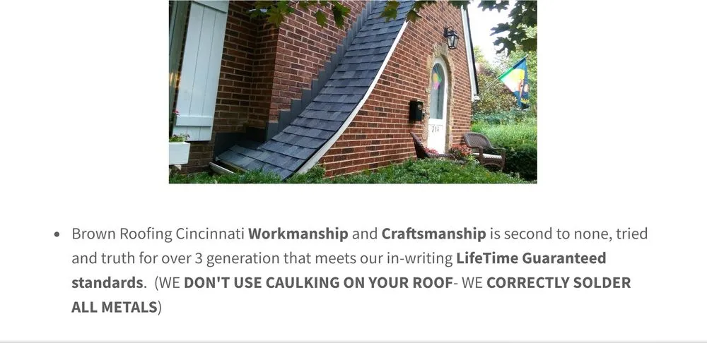 Slide of Brown Roofing Cincinnati