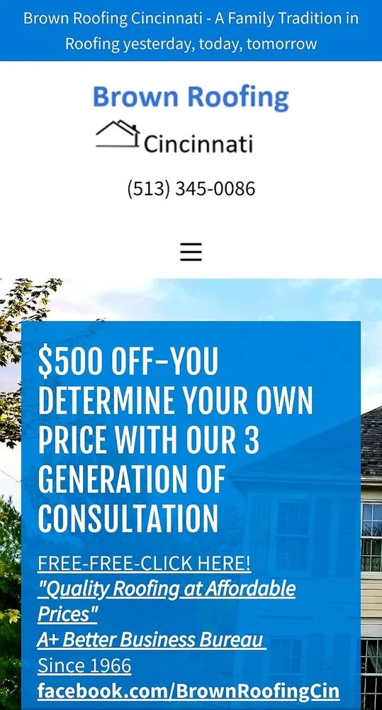 Slide of Brown Roofing Cincinnati