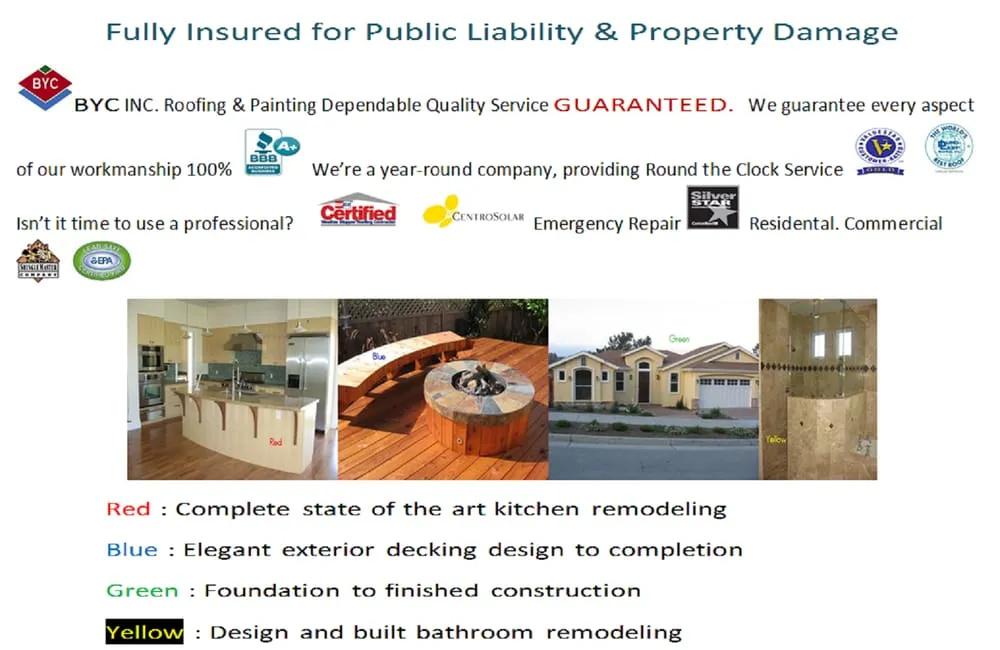 Slide of BYC Roofing & Painting