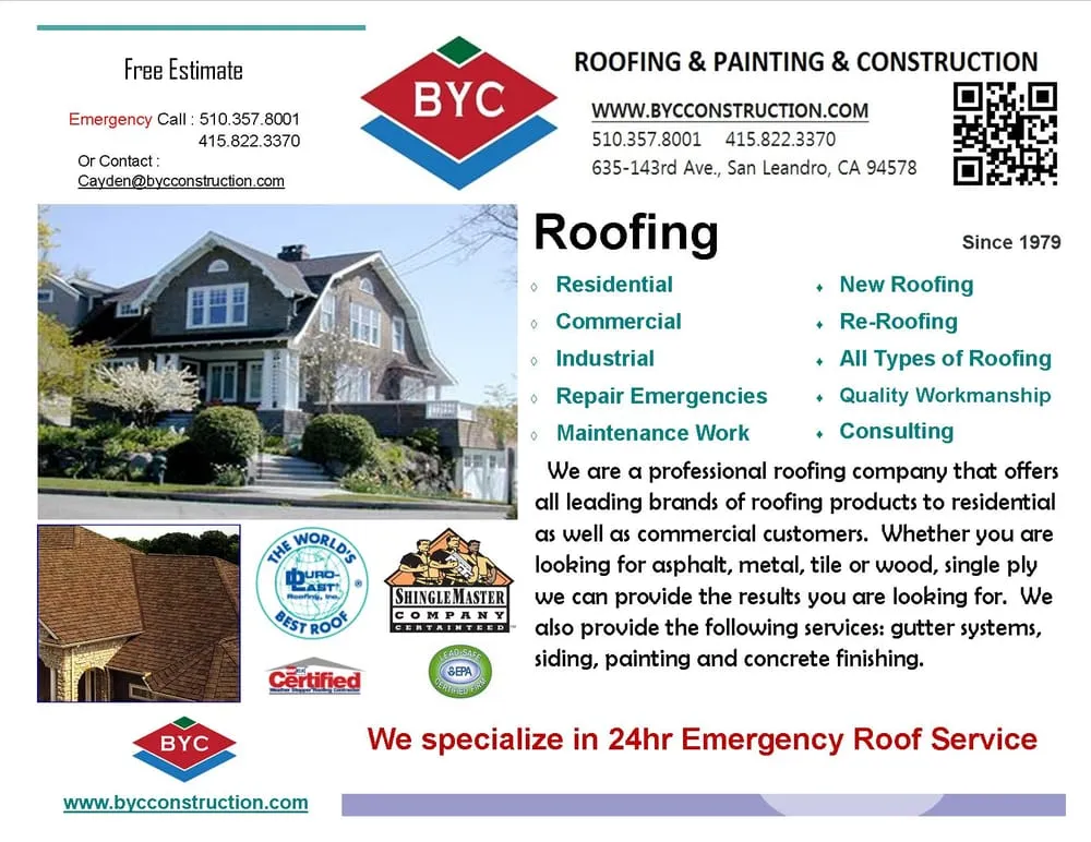Slide of BYC Roofing & Painting