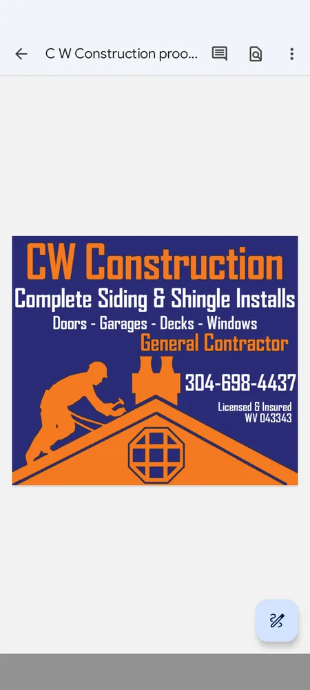 Top-rated roof inspection in Tunnelton, WV - C W Construction