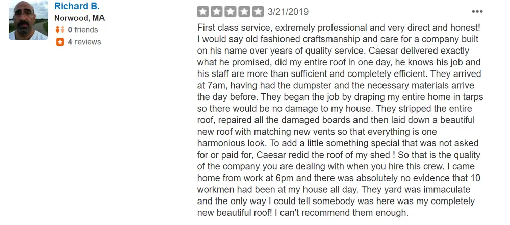 Slide of Caesar's Roofing