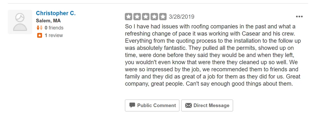 Slide of Caesar's Roofing